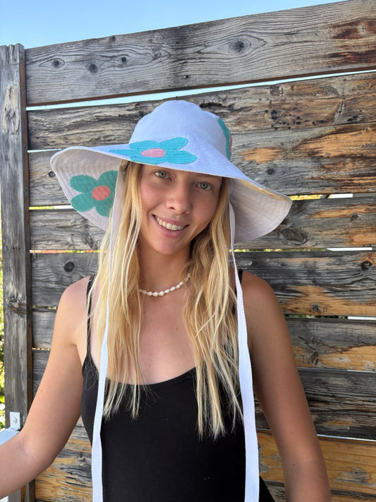 Aqua Bloom Sun Hat