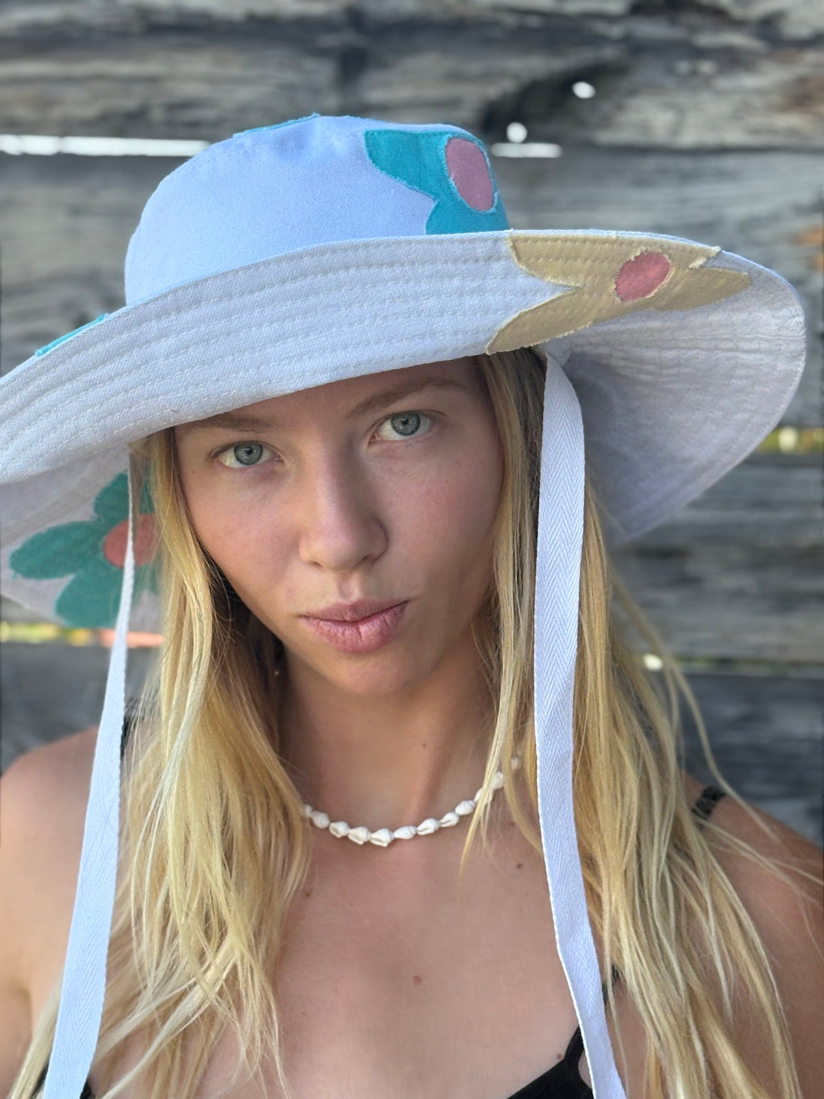 Aqua Bloom Sun Hat