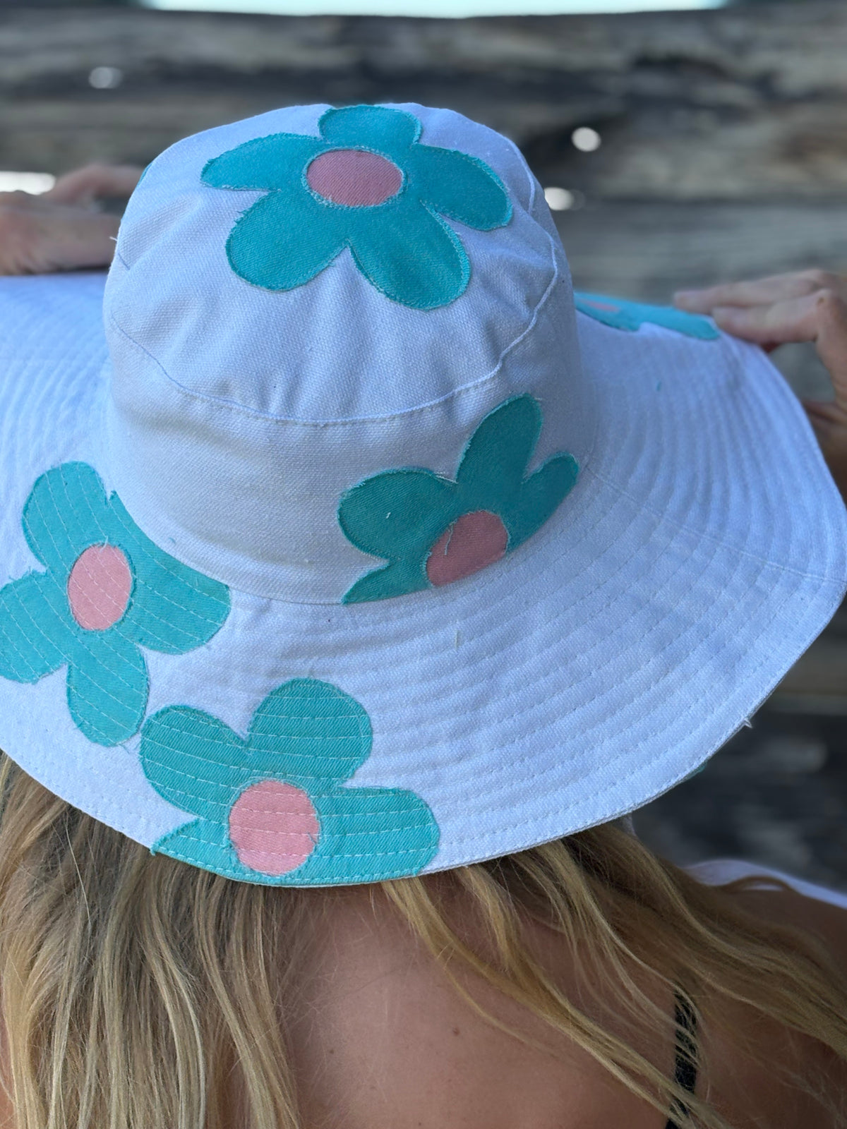 Aqua Bloom Sun Hat