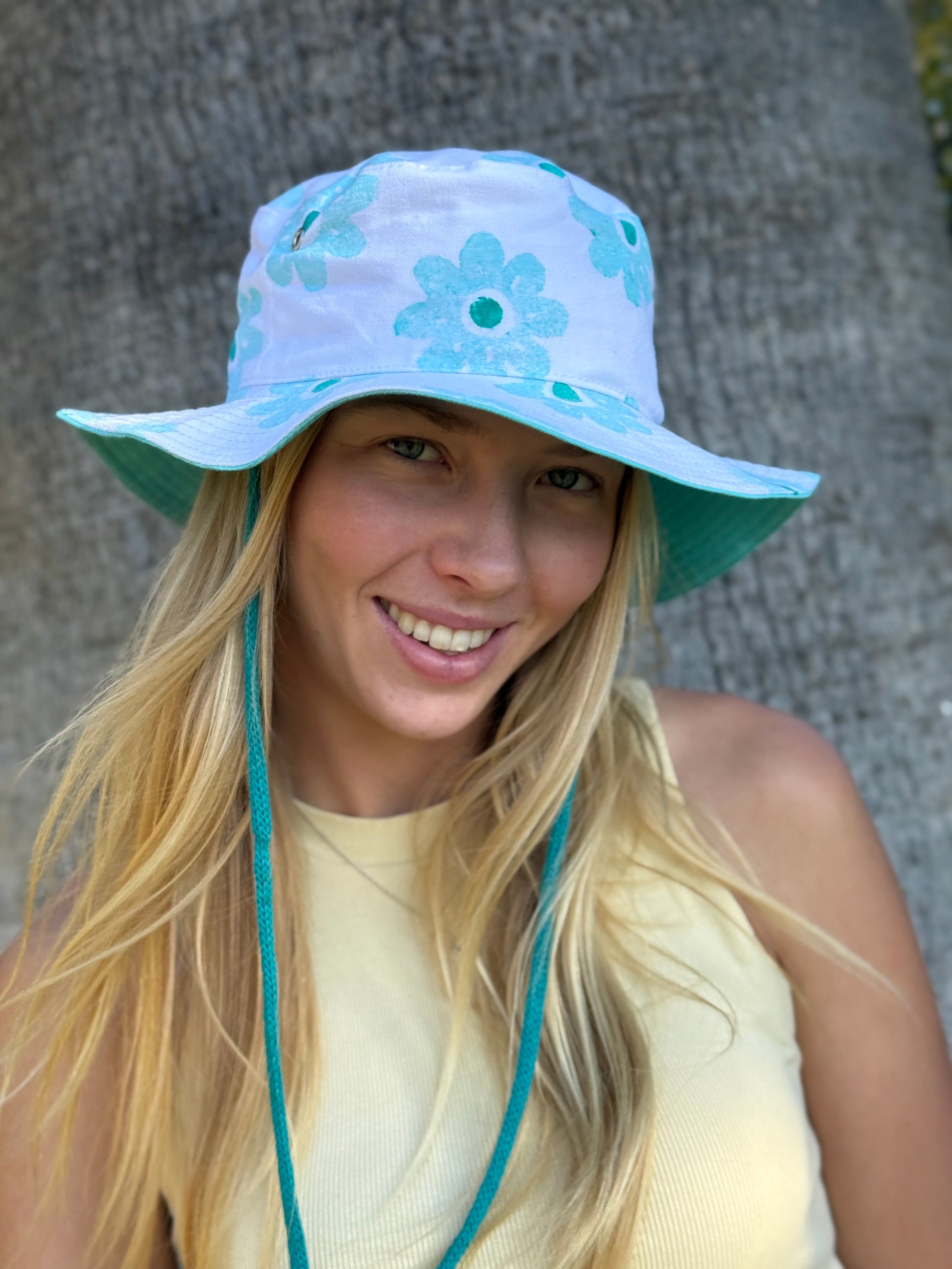 Handmade and hand printed fishermen hat