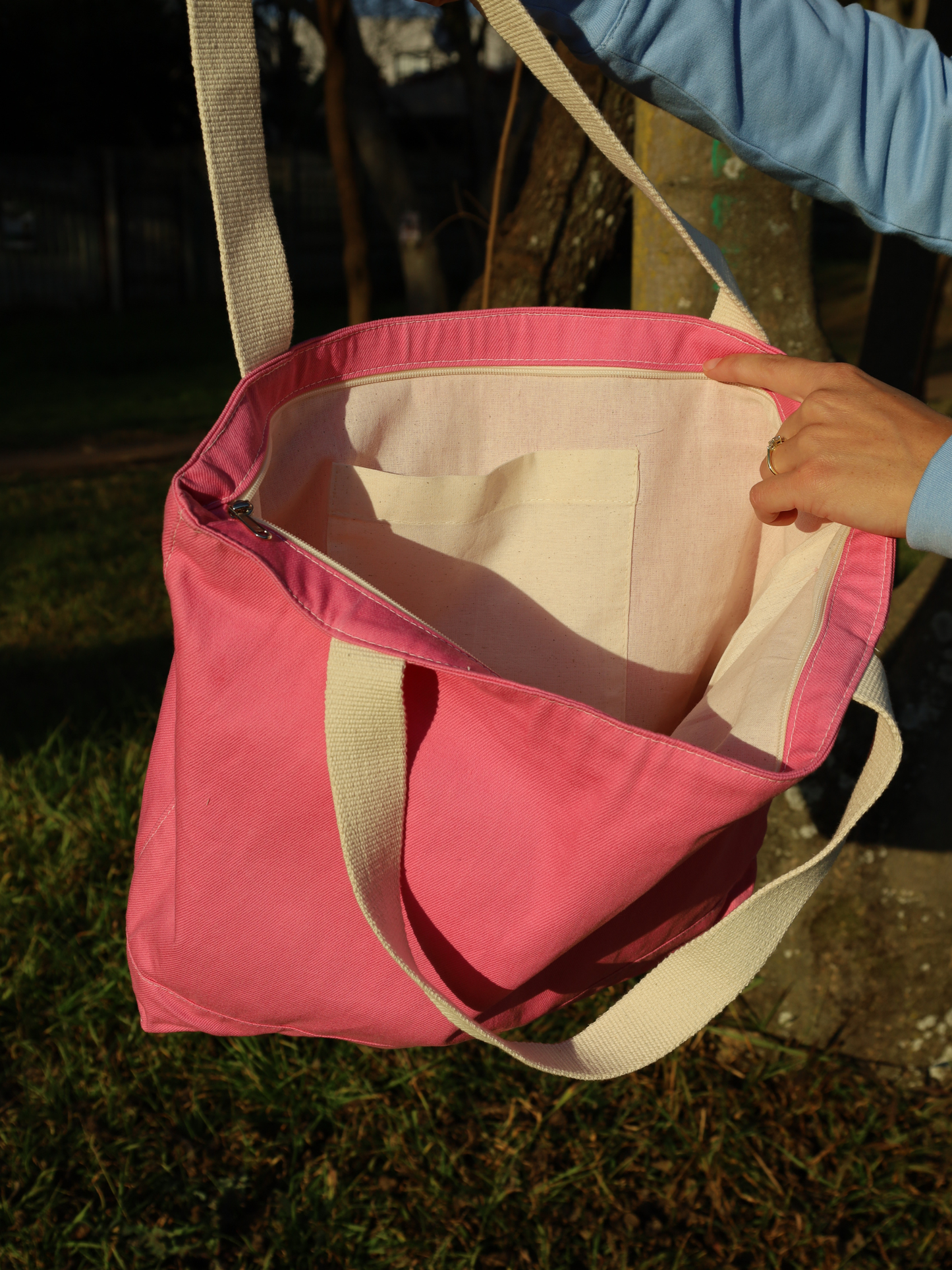 Raspberry Bloom Beach Bag