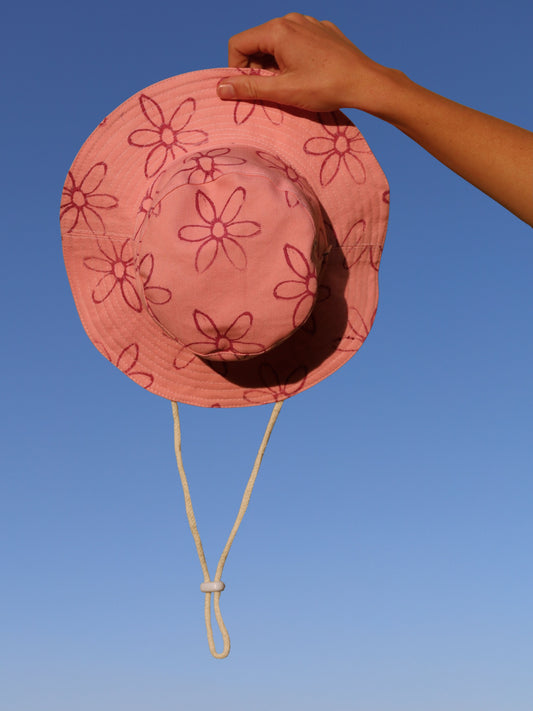 Morals the brand kids fishermen hat with pink daisys