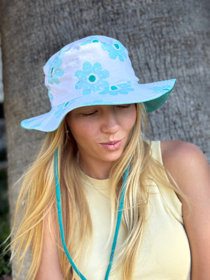 Mint Bloom Fishermen wide brimmed hat
